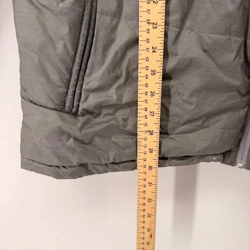 The North Face Puffer Jacket Men XXL Grey Quilted Insulated Full Zip Mock Neck